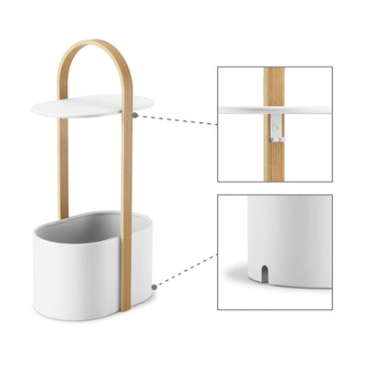Umbra Bellwood side table w. storage and cable management, white