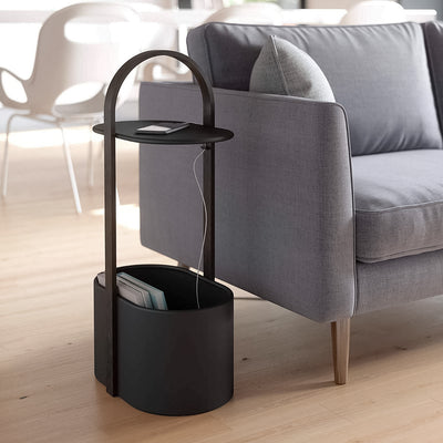 Umbra Bellwood side table w. storage and cable management, Black