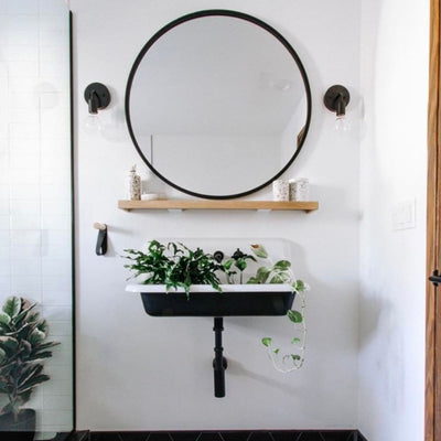 Umbra Hub round wall mirror ø60, black