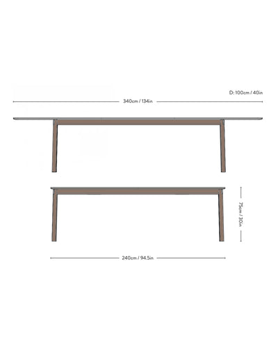 &Tradition Patch HW2 extendable table, fenix0718 griogio londra/smoked oak