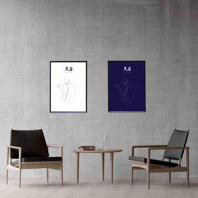 Tiny Island Tin Hau Silkscreen Poster , Navy