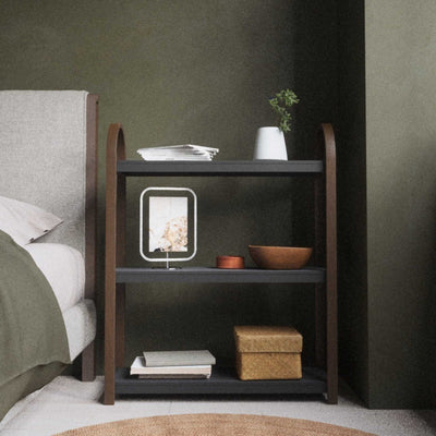 Umbra Bellwood 3-Tiered Freestanding Shelf, black/walnut