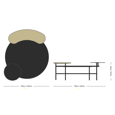 &Tradition JH25 Palette Lounge Table , Black