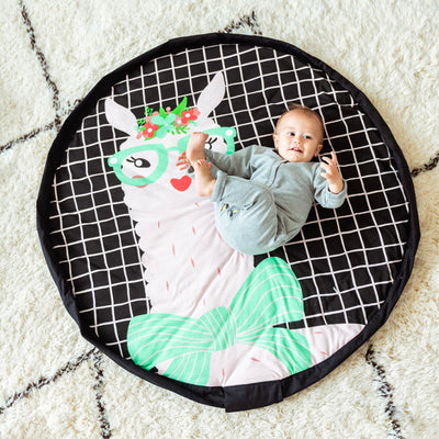 Play&Go SOFT baby playmat and bag, lama (ø120cm)