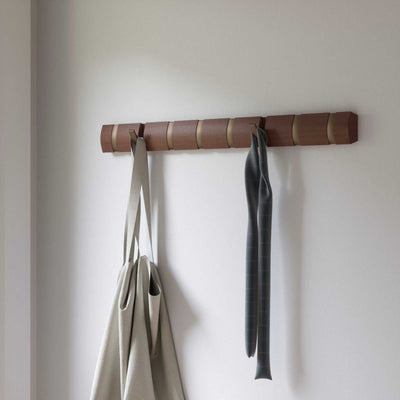 Umbra Flip 8 wall hook, light walnut/warm gold