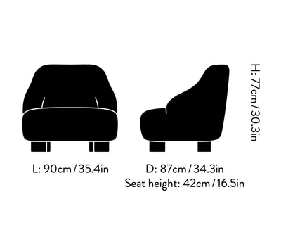 &Tradition LC1 Margas Lounge Chair, Karakorum 001/Oiled Oak