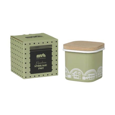 Wild and Wolf Enamel Lichen Green Storage Pot 700ml