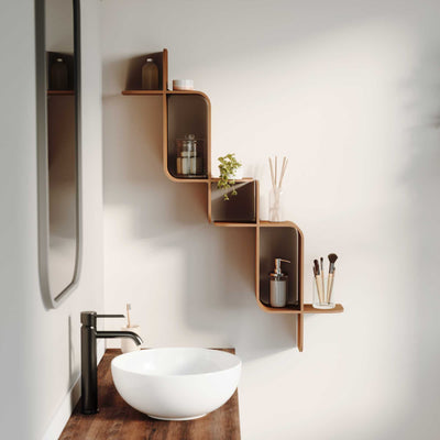 Umbra Montage wall shelf, light walnut