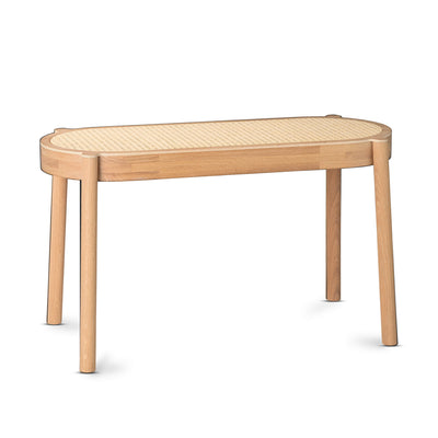Northern Pal bench, wickerwork/oak (80 cm)