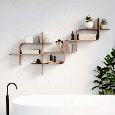 Umbra Montage wall shelf, light walnut