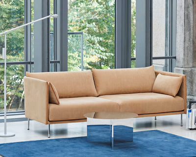 HAY Silhouette sofa 3-seater, linara 142/silk cognac/chrome