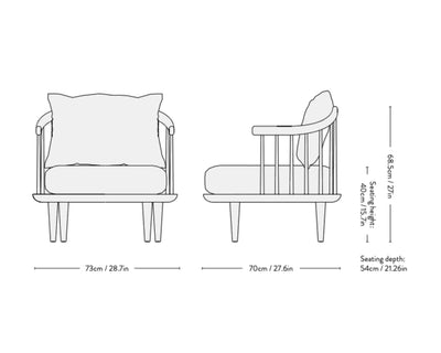 &Tradition SC10 Fly armchair, smoked oiled oak/harald 182