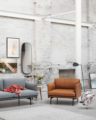 Muuto Framed wall mirror 118x45, grey/clear glass