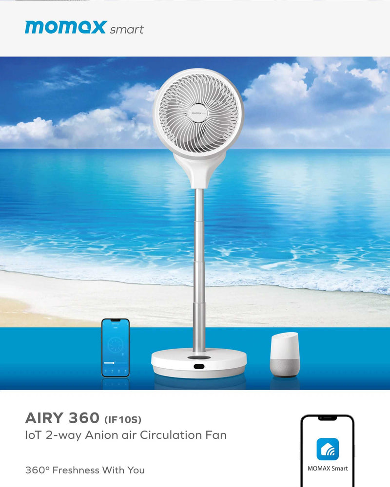 Momax AIRY 360 IoT 2-way Anion Air Circulation Fan, green