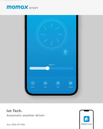 Momax AIRY 360 IoT 2-way Anion Air Circulation Fan, green