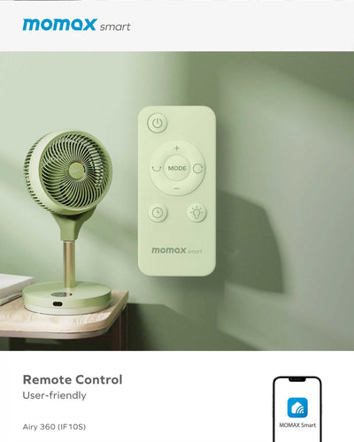 Momax AIRY 360 IoT 2-way Anion Air Circulation Fan, green