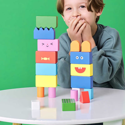Kikkerland Stack & Mix Wooden Building Blocks