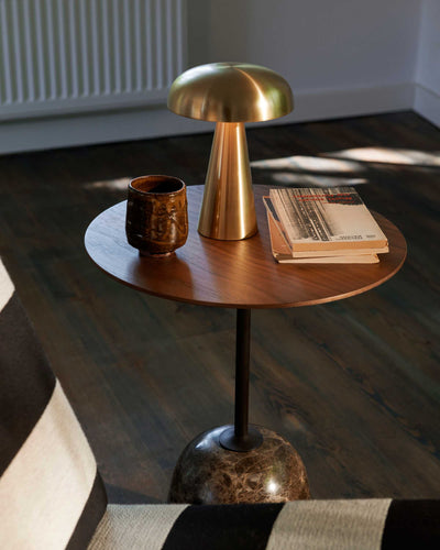 &Tradition LN8 Lato side table, lacquered walnut/emperador marble (Ø40xH50cm)