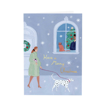 Wrap Magazine Christmas Dog Walker card
