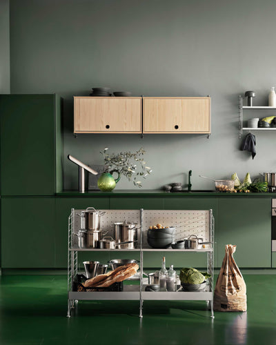 String Shelving Kitchen Bundle N, oak/white