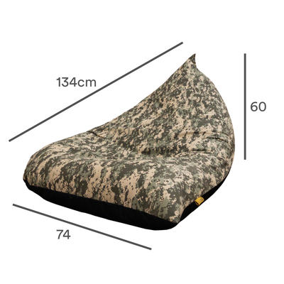 Homeless The Tea Bag Bean Bag, Army/Black