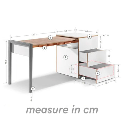 Alwin's Space Box extendable table, white