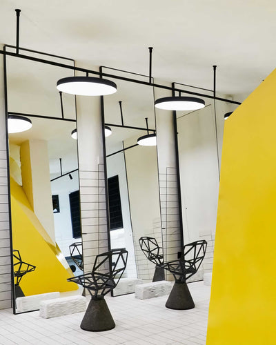 Magis Chair One Concrete, black/black (swivel base with self-returning mechanism)