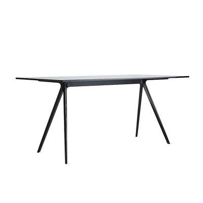 Magis Baguette Table, tempered smoked glass/black