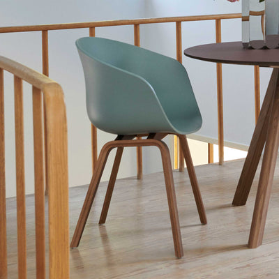 Hay About A Chair AAC 22, dusty blue/walnut lacquered