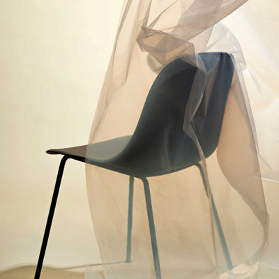 Muuto Fiber Tube Base side chair, black/black