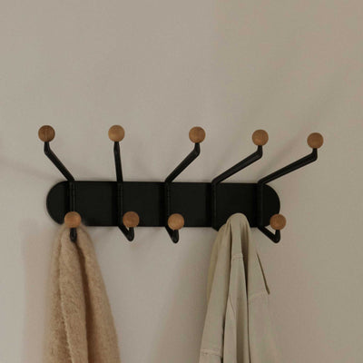 &tradition SC76 Capture wall coat rack, graphite/oak knob