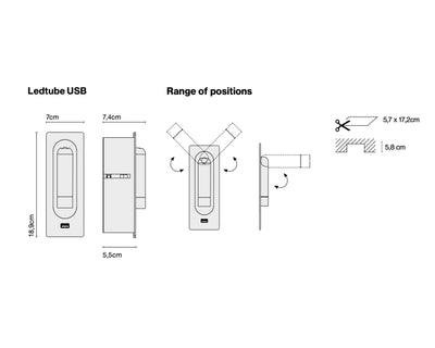 Marset Ledtube USB wall, bronze
