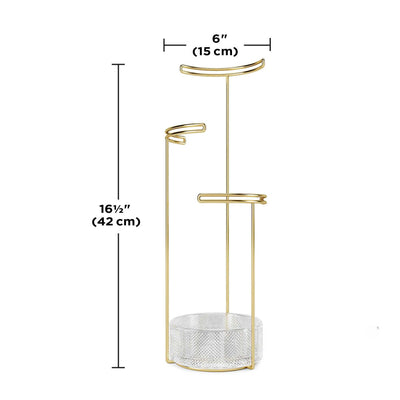 Umbra Tesora jewelry stand, brass