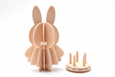 Lovi DIY Wooden Card . Miffy & Cake