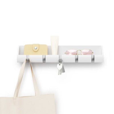 Umbra Cubby entryway organizer, white/nickel