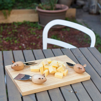 Kikkerland Mouse Cheese Knives Set