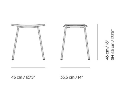 Muuto Fiber Stool Tube Base, natural white/white