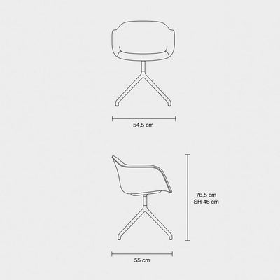 Muuto Fiber armchair, swivel base w.o. return, cognac - black