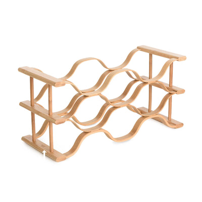 Gudee Wavi Wine Rack, Natural (6 Bottles)