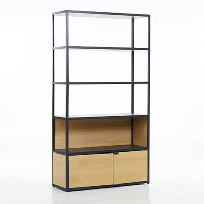 HAY New Order Cupboard With Wooden Sliding Door 170cm , Charcoal/Oak