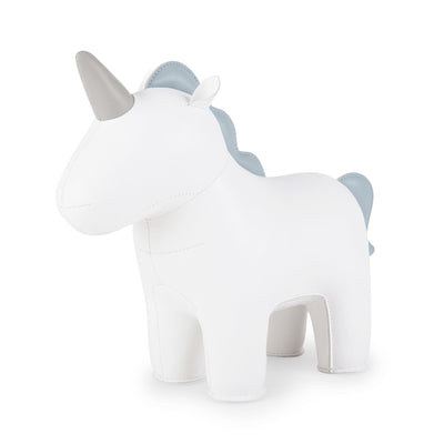 Zuny Bookend Unicorn Nico, White/Smoky Blue