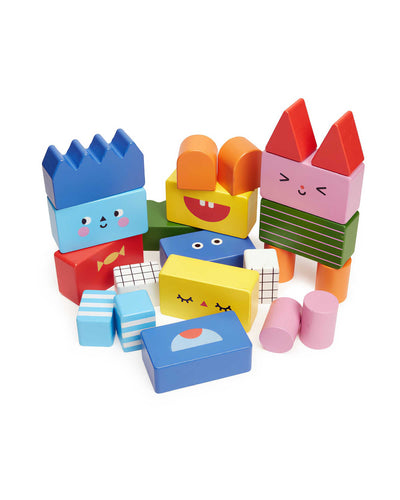 Kikkerland Stack & Mix Wooden Building Blocks