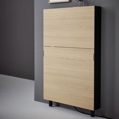 Mueller Flatmate Wall Desk, Oak (build-in led + 1 socket + 2 usb-port)