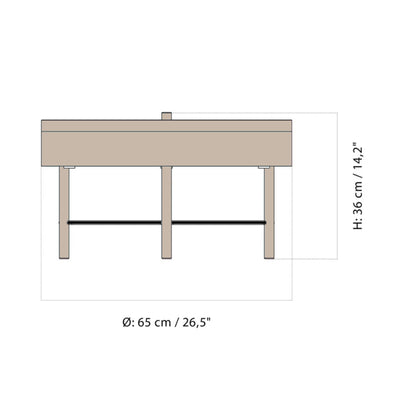 Audo Turning Table Ø65 , White oak