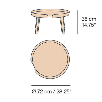 Muuto Around ø72 coffee table, oak