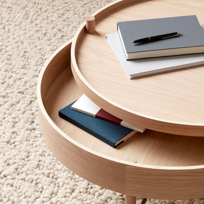 Audo Turning Table Ø65 , White oak