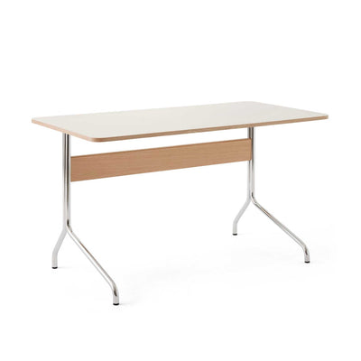 &Tradition AV16 Pavilion desk (130x65cm), mushroom linoleum/oak/chrome