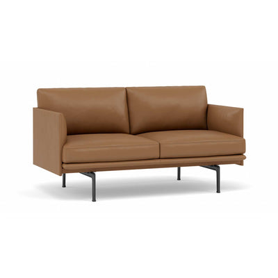 Muuto Outline Studio Sofa, RefineLeatherCognac/Black w140xd76xh71cm