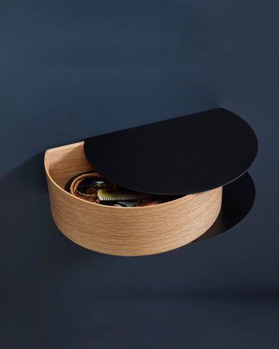 Woud Wallie Wall Shelf, oak/black