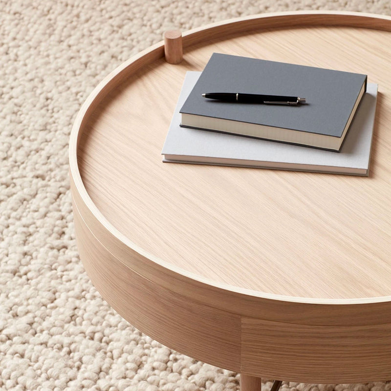 Audo Turning Table Ø65 , White oak